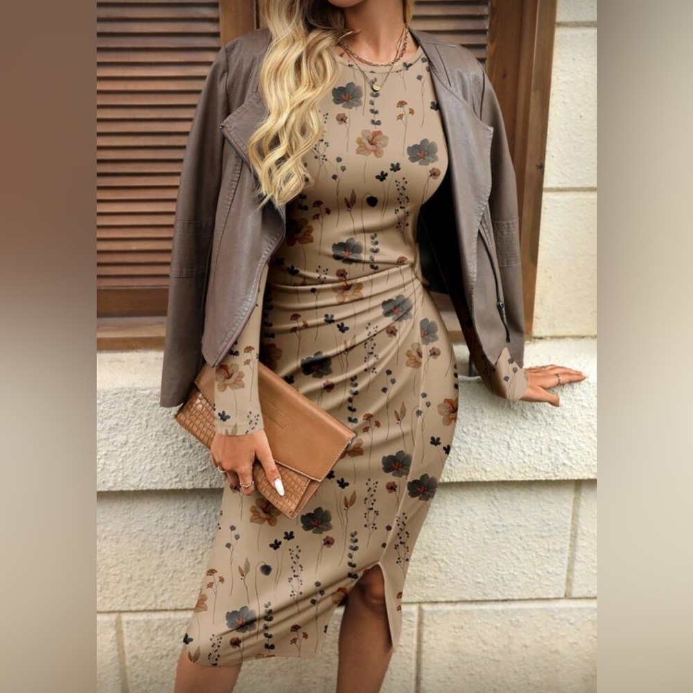 NEW Floral Long Sleeve Dress - Picture 3 of 4